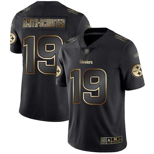 Men Pittsburgh Steelers Football #19 Limited Black Gold JuJu Smith Schuster Vapor Untouchable Nike NFL Jersey